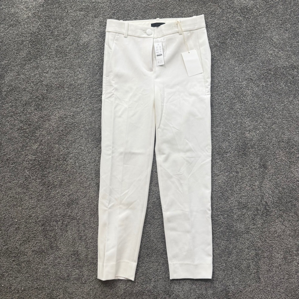 J.Crew High-Rise Cameron Pant Ivory White Bi-Stretch Pockets H6583 0P Petite